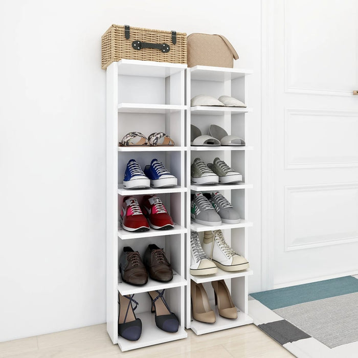 Pantofare, 2 buc., alb, 27,5x27x102 cm, lemn compozit - WALTI WALTI