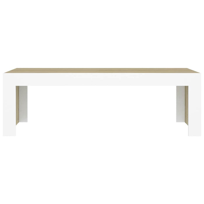 Măsuță de cafea alb și stejar sonoma 110x50x35cm lemn prelucrat WALTI