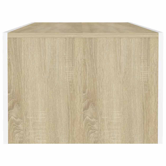 Măsuță de cafea alb și stejar sonoma 110x50x35cm lemn prelucrat WALTI