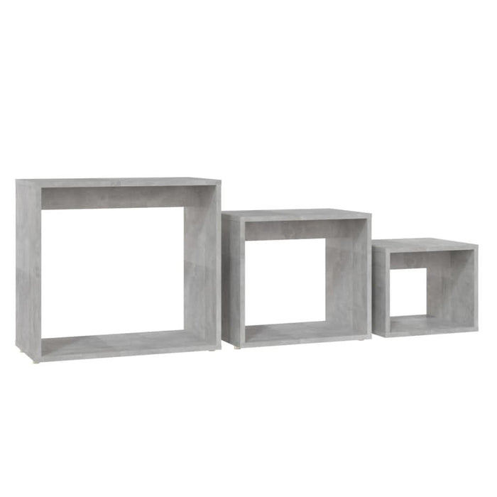 Măsuțe suprapuse, 3 buc., gri beton, PAL - WALTI WALTI