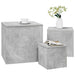 Mese laterale, 3 buc., gri beton, lemn compozit - WALTI WALTI