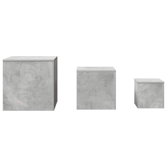 Mese laterale, 3 buc., gri beton, lemn compozit - WALTI WALTI