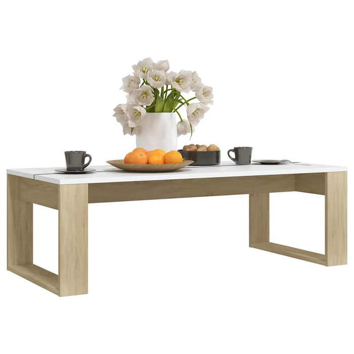 Măsuță de cafea stejar sonoma / alb 110x50x35 cm lemn prelucrat WALTI