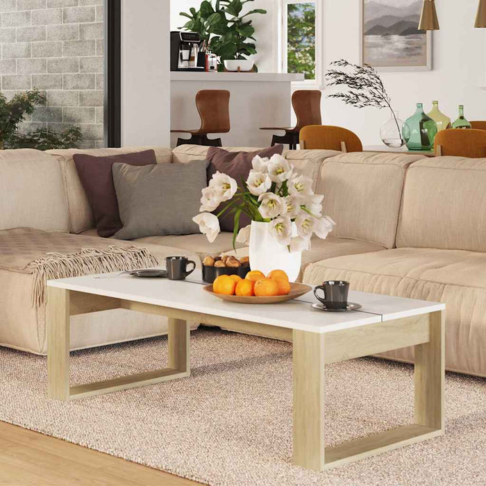 Măsuță de cafea stejar sonoma / alb 110x50x35 cm lemn prelucrat WALTI