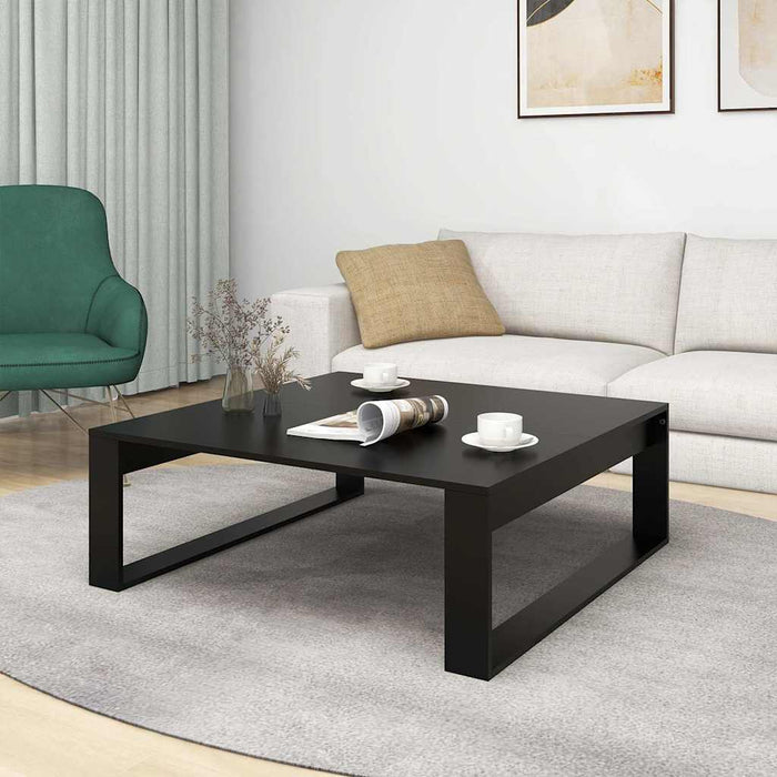 Măsuță de cafea, negru, 100x100x35 cm, lemn prelucrat - WALTI WALTI