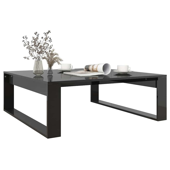 Măsuță de cafea negru extralucios 100x100x35 cm lemn prelucrat WALTI