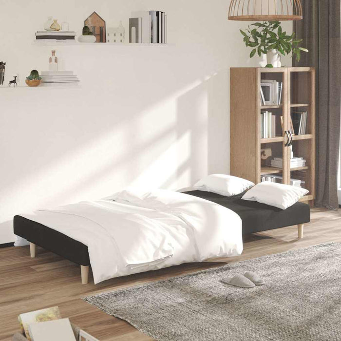 Canapea extensibilă cu 2 locuri, negru, textil WALTI