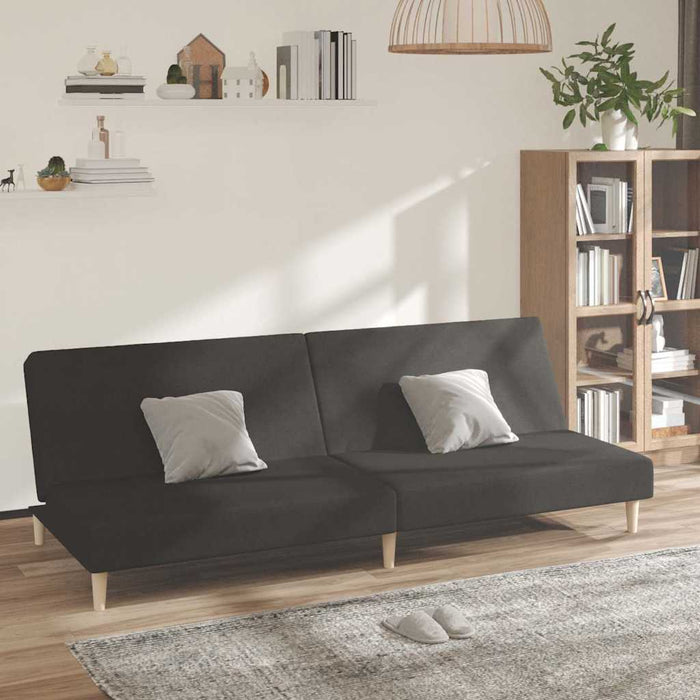 Canapea extensibilă cu 2 locuri, negru, textil WALTI