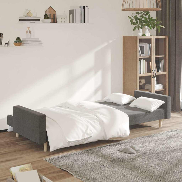 Canapea extensibilă cu 2 locuri, gri deschis, textil WALTI