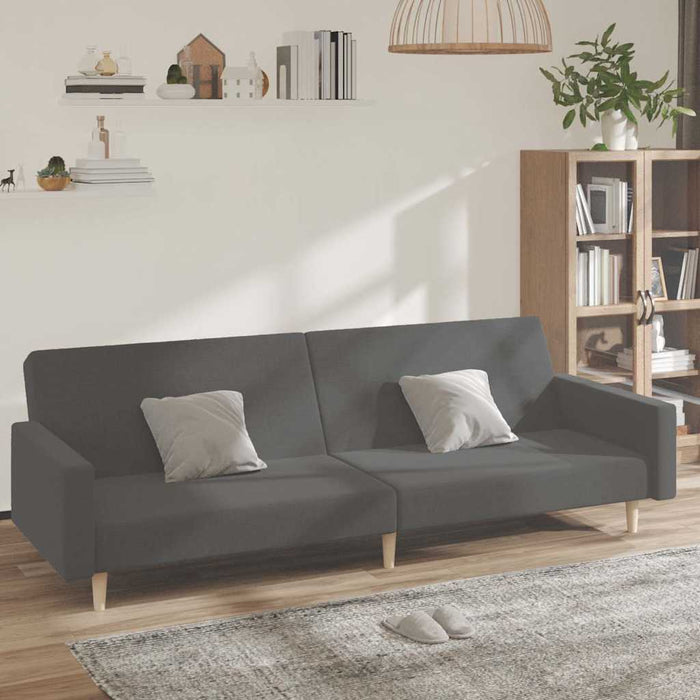 Canapea extensibilă cu 2 locuri, gri deschis, textil WALTI
