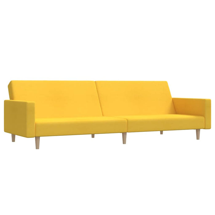 Canapea extensibilă cu 2 locuri, galben, material textil WALTI