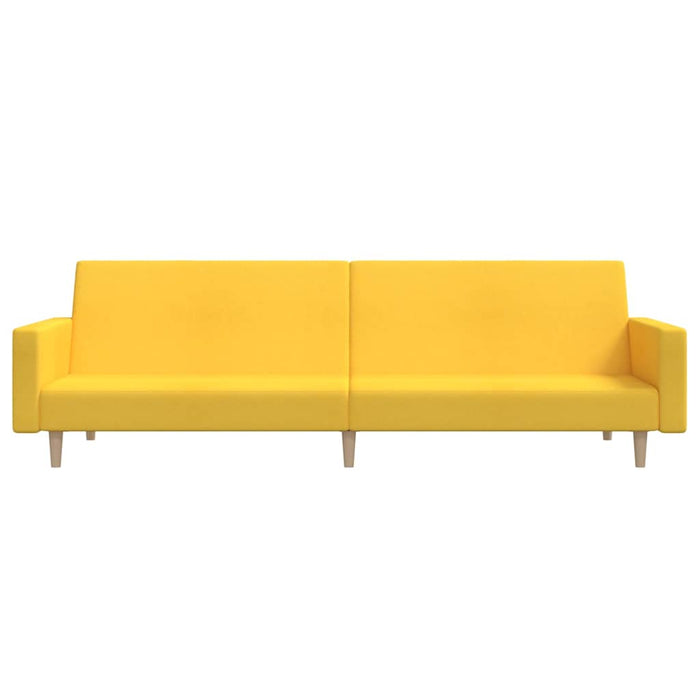 Canapea extensibilă cu 2 locuri, galben, material textil WALTI