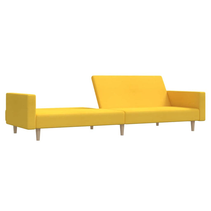 Canapea extensibilă cu 2 locuri, galben, material textil WALTI