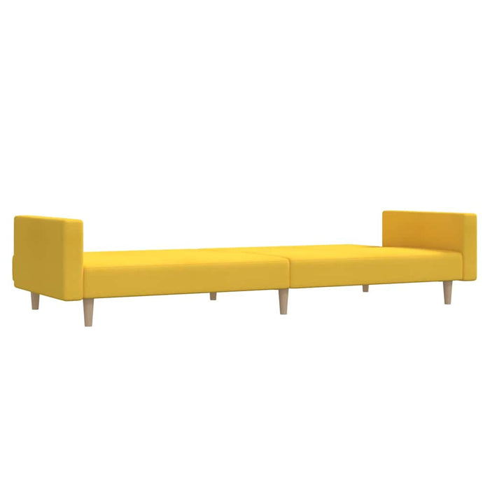 Canapea extensibilă cu 2 locuri, galben, material textil WALTI