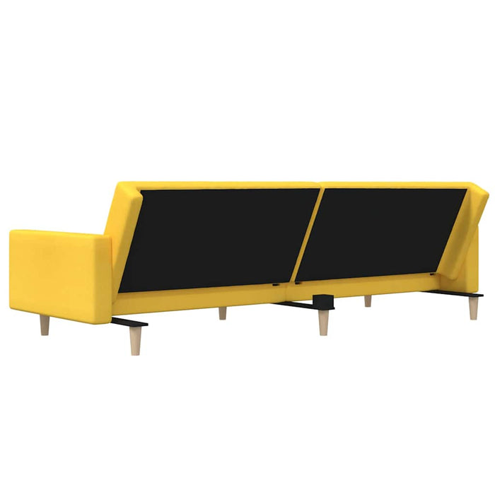 Canapea extensibilă cu 2 locuri, galben, material textil WALTI