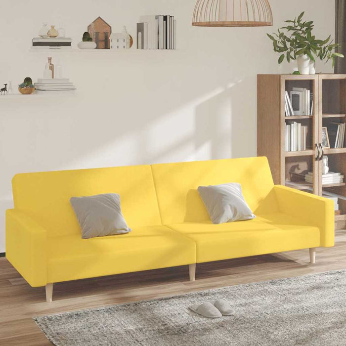 Canapea extensibilă cu 2 locuri, galben, material textil WALTI