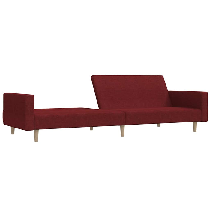 Canapea extensibilă cu 2 locuri, roșu vin, material textil WALTI