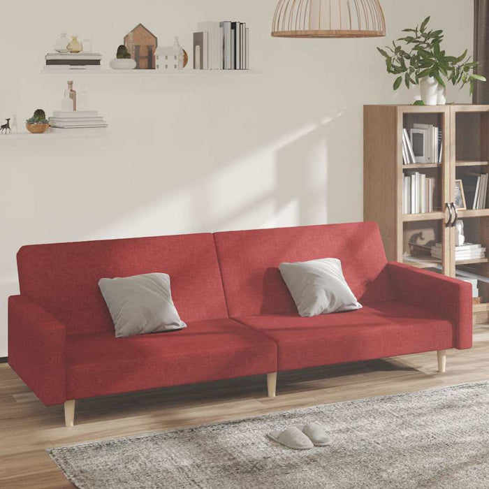 Canapea extensibilă cu 2 locuri, roșu vin, material textil WALTI