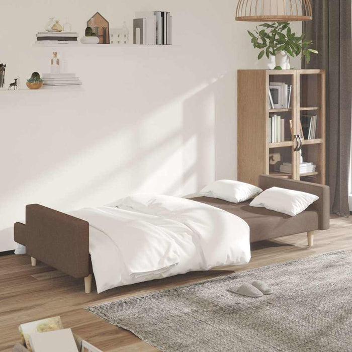 Canapea extensibilă cu 2 locuri, gri taupe, textil WALTI