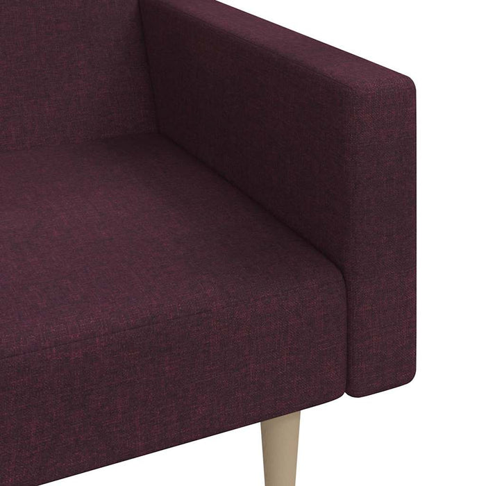 Canapea extensibilă cu 2 locuri, violet, textil WALTI