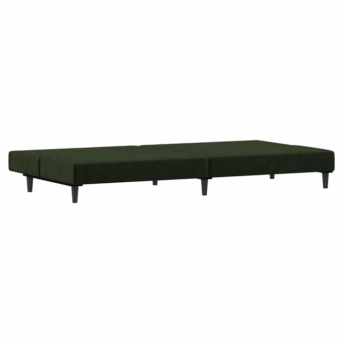 Canapea extensibilă cu 2 locuri, verde închis, catifea WALTI