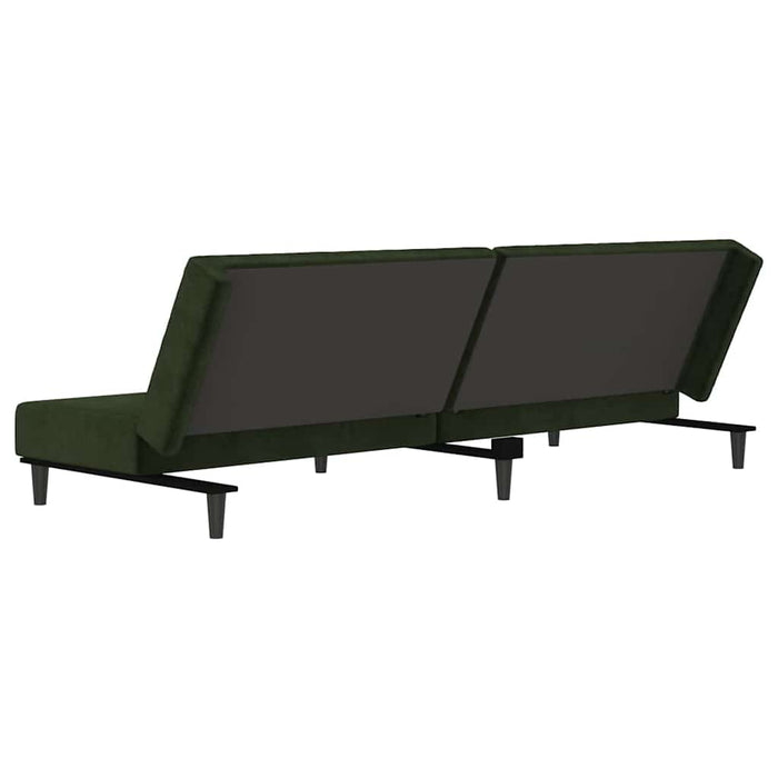 Canapea extensibilă cu 2 locuri, verde închis, catifea WALTI