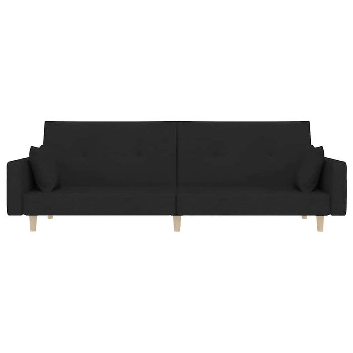 Canapea extensibilă cu 2 locuri, 2 perne, negru, textil WALTI