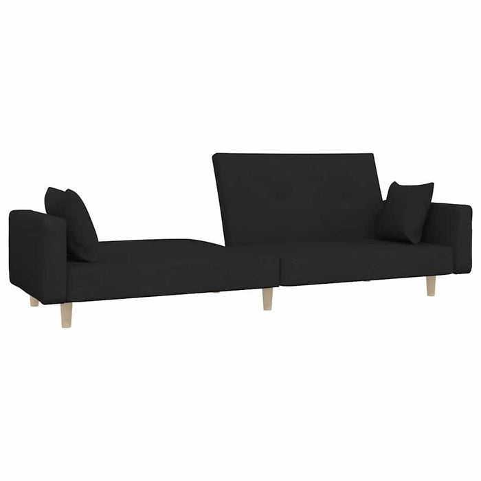 Canapea extensibilă cu 2 locuri, 2 perne, negru, textil WALTI