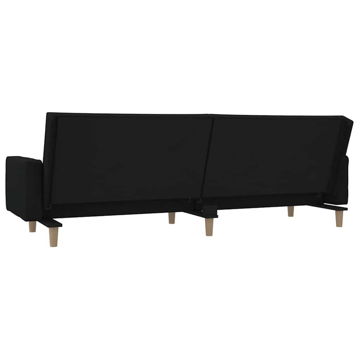 Canapea extensibilă cu 2 locuri, 2 perne, negru, textil WALTI