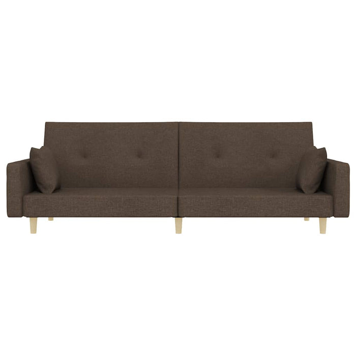 Canapea extensibilă cu 2 locuri, 2 perne, gri taupe, textil WALTI