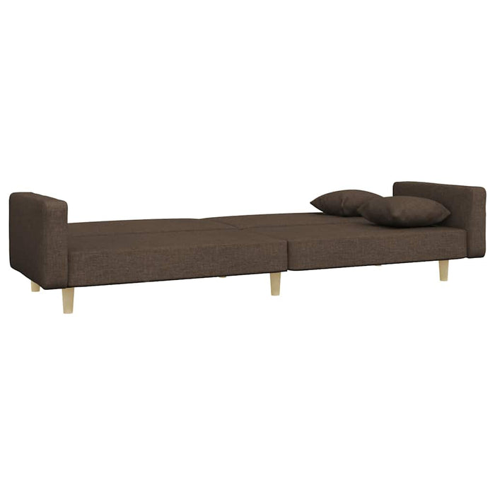 Canapea extensibilă cu 2 locuri, 2 perne, gri taupe, textil WALTI