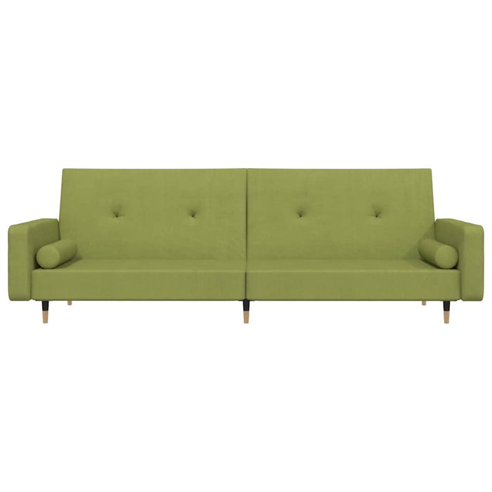Canapea extensibilă cu 2 locuri, 2 perne, verde deschis catifea WALTI