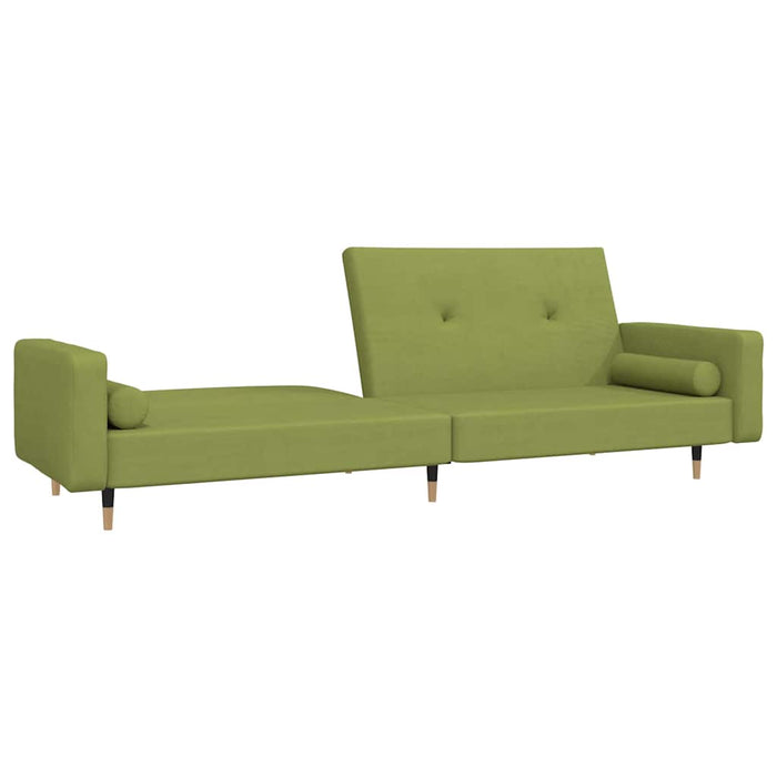 Canapea extensibilă cu 2 locuri, 2 perne, verde deschis catifea WALTI
