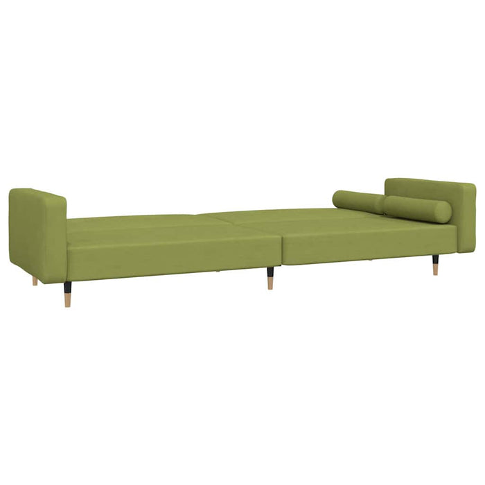 Canapea extensibilă cu 2 locuri, 2 perne, verde deschis catifea WALTI