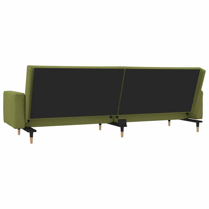 Canapea extensibilă cu 2 locuri, 2 perne, verde deschis catifea WALTI