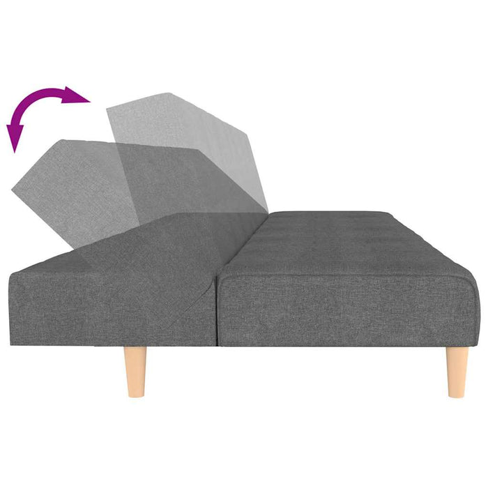 Canapea extensibilă cu 2 locuri, gri deschis, textil WALTI