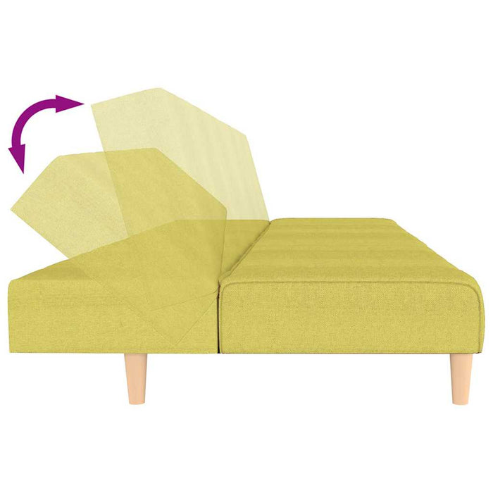 Canapea extensibilă cu 2 locuri, verde, textil WALTI