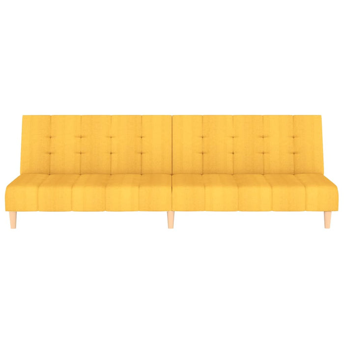 Canapea extensibilă cu 2 locuri, galben, textil WALTI