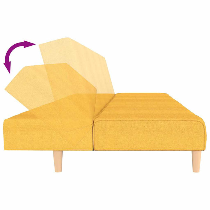 Canapea extensibilă cu 2 locuri, galben, textil WALTI