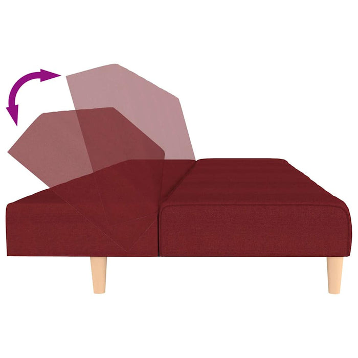 Canapea extensibilă cu 2 locuri, roșu vin, textil WALTI