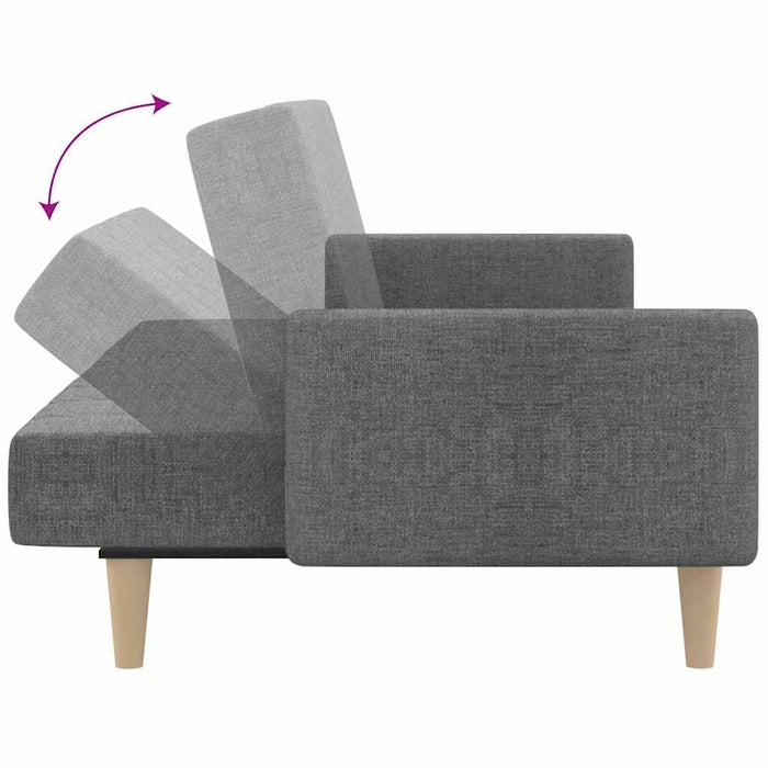 Canapea extensibilă cu 2 locuri, gri deschis, textil WALTI