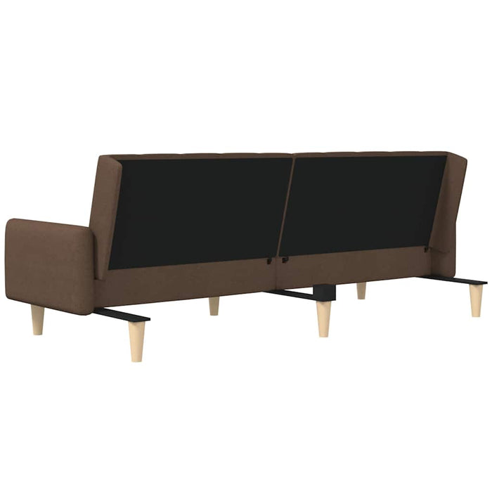 Canapea extensibilă cu 2 locuri, maro, material textil WALTI