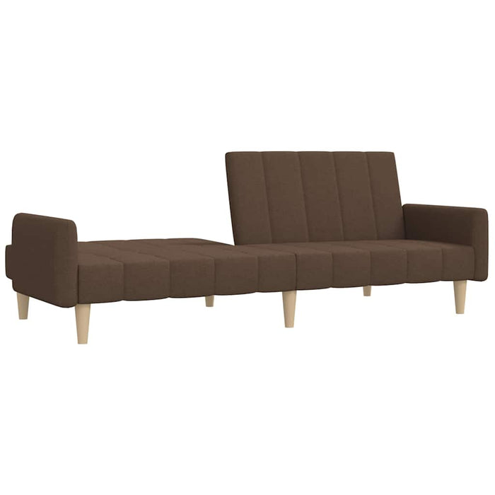 Canapea extensibilă cu 2 locuri, maro, material textil WALTI