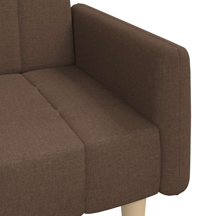 Canapea extensibilă cu 2 locuri, maro, material textil WALTI