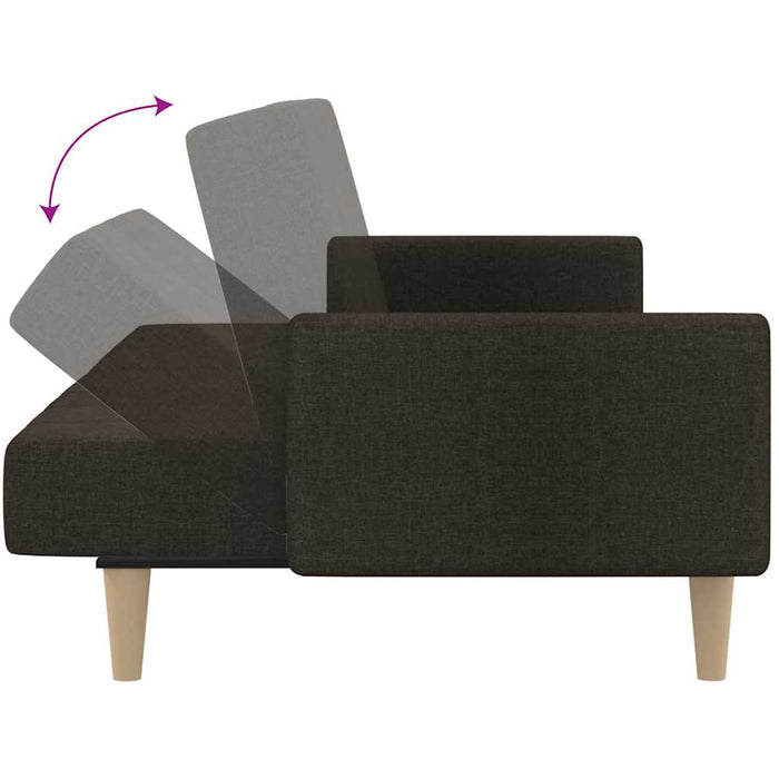 Canapea extensibilă cu 2 locuri, maro, material textil WALTI