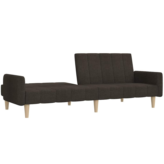 Canapea extensibilă cu 2 locuri, maro, material textil WALTI