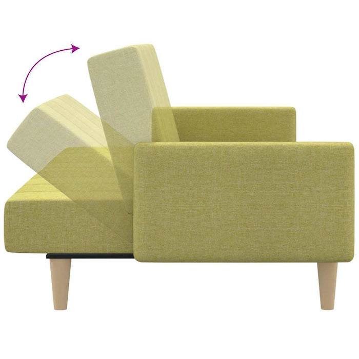 Canapea extensibilă cu 2 locuri, verde, material textil WALTI