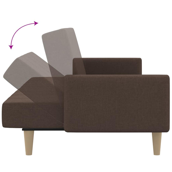 Canapea extensibilă cu 2 locuri, gri taupe, material textil WALTI