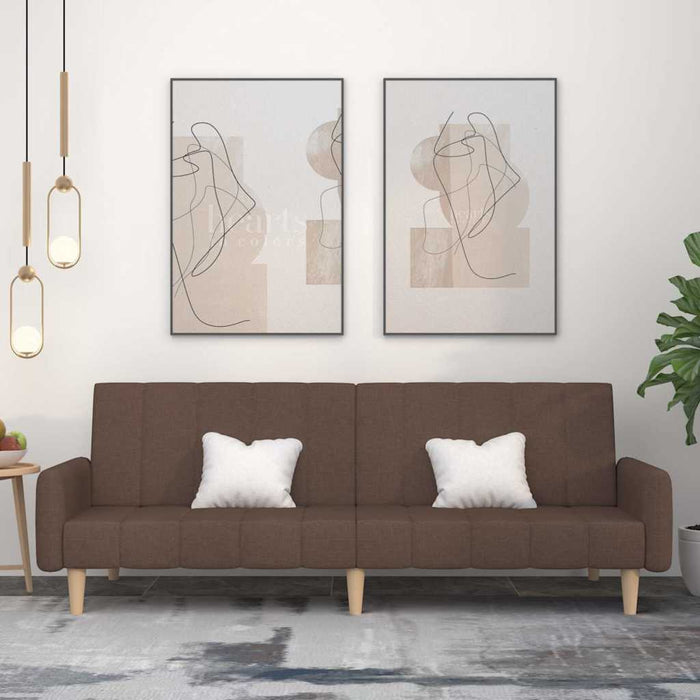 Canapea extensibilă cu 2 locuri, gri taupe, material textil WALTI