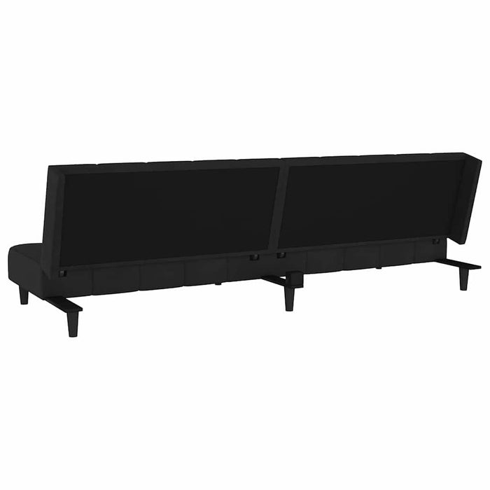 Canapea extensibilă cu 2 locuri, negru, catifea WALTI
